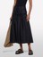%100 Pamuk Beli Lastikli Kemerli Pileli Uzun Etek Kadın Siyah Etek - 325P4XUCL002Q 1