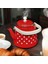 Emaye Kırmızı Puantiyeli Çaydanlık 1,4 Litre Emaye Çaydanlık Çinko Bitki Çayı Demliği 2