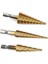 3 Pcs Yüksek Hızlı Çelik Adım Matkap Bit Seti Elektrikli El Alımları Koni Titanyum Kaplamalı Metal Delik Kesici 1/4 Inç Hex Shank Drive Hızlı Değişiklik 3-12MM/4-12MM/4-20MM (Yurt Dışından) 2