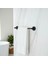 Siyah Metal Uzun Havluluk 40 cm Duvara Monte Vidalı Lüks Banyo Havlu Askılığı Modern Mat Tasarım 2