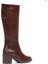 Kadın Kahverengi Fermuarlı Topuklu Deri Çizme 5