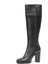 Kadın Siyah Fermuarlı Uzun Topuklu Deri Çizme 4