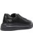 Erkek Siyah Bağcıklı Kalın Tabanlı Deri Sneaker 5