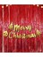 Yılbaşı Merry Christmas Kaligrafi Yazı Kırmızı Metalize Perde 2 Li Set 1