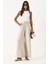 Gigi Yüksek Bel Wide Leg Müslin Pantolon-Taş 3