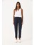 Alian Beli Lastikli Keten Beach Pantolon-Lacivert 5