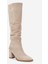 120 Bej Süet Körüklü Kadın Kalın Topuklu Çizme 3