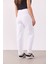 Marla Renkli Yüksek Bel Slouchy Jogger Pantolon-Beyaz 5