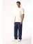 Steve Baggy Fit Beli Lastikli Pantolon(Cupro)-Lacivert 3