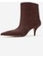 Nuvıa Kahverengi Süet Sivri Burunlu Kadın Topuklu Bot 4