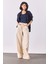 Beli Lastikli Geniş Paça Pantolon(Tencel)(Tm)-Off White 2