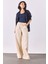 Beli Lastikli Geniş Paça Pantolon(Tencel)(Tm)-Off White 3