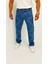 Chain Baggy Denim Orta Mavi Lazer Bakılı Erkek Jean Pantolon 1