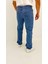 Chain Baggy Denim Orta Mavi Lazer Bakılı Erkek Jean Pantolon 3