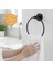 Vidalı Siyah Renkli Yuvarlak 16 cm Banyo Mutfak Lavabo Pratik Havluluk Askılığı 1