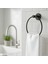 Vidalı Siyah Renkli Yuvarlak 16 cm Banyo Mutfak Lavabo Pratik Havluluk Askılığı 2