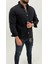 Aidan Denim Mavi Black Vintage Classic Kot Erkek Jean Gömlek 2