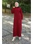 Triko Balıkçı Yaka Elbise 0511-06 Bordo 3