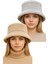 Kadın Ayarlanabilir Peluş Bucket Kova Şapka 2'li Set 5
