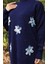 Triko Çiçek Detaylı Tunik Pantolon Ikili Takım 1006-02 Lacivert 5