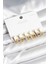 Gold Renk Kare Model Pirinç 925 Ayar Gümüş Çivili Kadın Küpe Seti - TJ-BKP11274 1