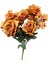 Yapay Çiçek Garnitürlü Lüx 5li Gül Buketi 11 Dal 42 cm Pastel Turuncu 1
