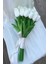 Gelin Buketi Kırık Beyaz Renk Kaliteli Islak Lale Damat Yaka Çiçeği 5