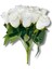 Yapay 18 Dal Tomur Beyaz Gül Demeti 40 cm 1