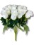 Yapay 18 Dal Tomur Beyaz Gül Demeti 40 cm 4