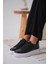Nova Kadın Gümüş Detaylı Siyah Sneaker 2