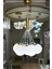 Mınımal Globe Cloud Golden & White 7'li Sarkıt Cam Avize 1