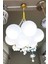 Mınımal Globe Cloud Golden & White 7'li Sarkıt Cam Avize 3