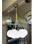 Mınımal Globe Cloud Golden & White 7'li Sarkıt Cam Avize 5