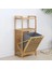 2 Organizer Raflı - Çek Aç Sepet Ahşap Bambu Kirli Çamaşır Sepet 40X35X95CM (4887) 1