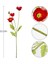 Yapay Çiçek 4lü Gelincik Dalı 60 cm Kirmizi 7
