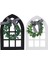 2pcs Ahşap Çiftlik Evi Pencere Katmanlı Tepsi Dekorasyon Ekose Rustik Çiftlik Evi Dekor Katedral Kemer Pencere Raf Fotoğraf Pervane (Yurt Dışından) 2