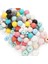 100 Pcs 15MM Silikon Boncuklar Yuvarlak Şekli Poligonal Silikon Boncuklar Silikon Aksesuar Kiti Dıy Anahtarlık Yapma Bilezik (Yurt Dışından) 4