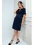 Kadın Kendinden Telalı Biyeli Önü Fermuar Detaylı Kısa Elbise 1