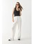 Kadın Geniş Paça Keten Beach Pantolon-Fildişi 3
