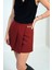 Kadın Zincir Detaylı Krep Şort Etek 2