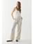 Chloe Wide Leg Keten Palazzo Pantolon-Ekru 1