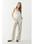 Chloe Wide Leg Keten Palazzo Pantolon-Ekru 2