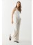Chloe Wide Leg Keten Palazzo Pantolon-Ekru 3