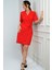 Kadın Şal Yaka Toka Detaylı Vatkalı Kısa Krep Elbise 3