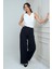 Kadın Yandan Fermuarlı Bol Paça Çakızlı Pantolon 1