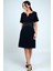 Kadın Kendinden Telalı Biyeli Önü Fermuar Detaylı Kısa Elbise 2