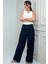 Kadın Yandan Fermuarlı Bol Paça Çakızlı Pantolon 2