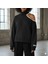 Modern Açık Omuz (Tek Omuz) Balıkçı Yaka Kadın Sweatshirt - Siyah Rengi 1