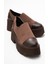 Grena Kahverengi Cilt Scuba Kadın Kalın Tabanlı Günlük Ayakkabı 1