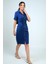Kadın Ön Bağlamalı Cepli Önü Düğmeli Astarlı Kısa Lyocell Elbise 2